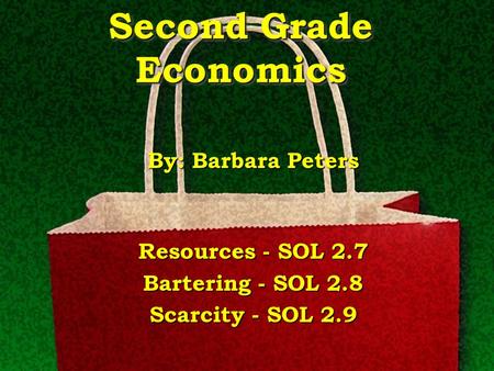 Second Grade Economics