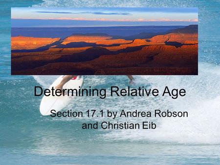 Determining Relative Age