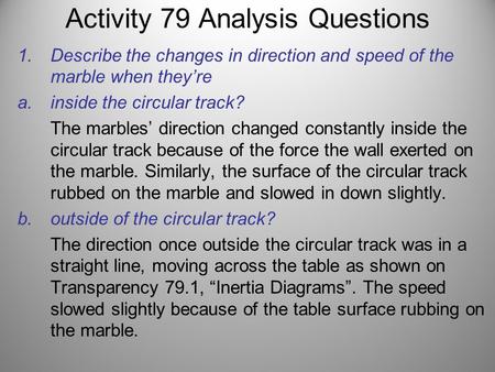 Activity 79 Analysis Questions