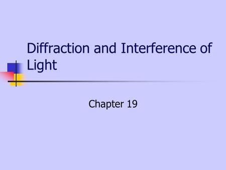 Diffraction and Interference of Light