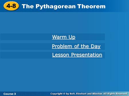 The Pythagorean Theorem