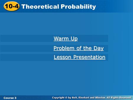 Theoretical Probability