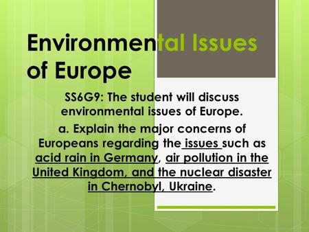 Environmental Issues of Europe