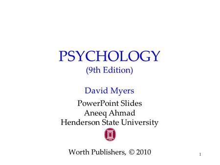 PSYCHOLOGY (9th Edition) David Myers