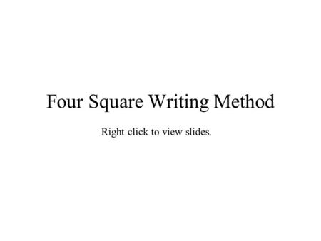 Four Square Writing Method