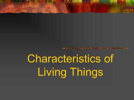 Characteristics of Living Things