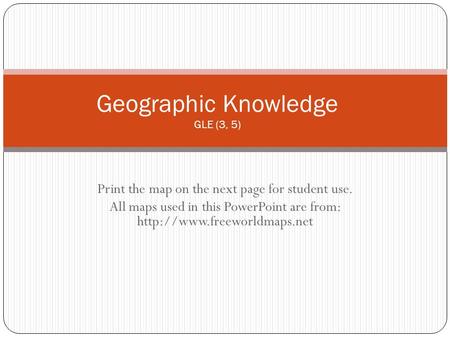 Geographic Knowledge GLE (3, 5)