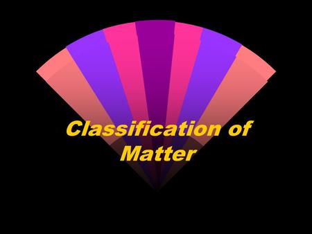 Classification of Matter