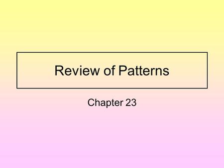 Review of Patterns Chapter 23 Warm Up: Solve the following. 1.) Mr. Lee buys 8 packs of pens. Each pack hold 4 pens. How many pens does he buy? 2.) Kens.