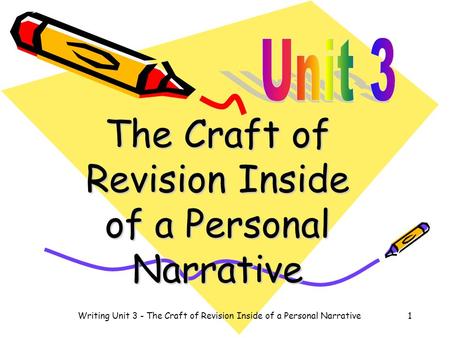 The Craft of Revision Inside of a Personal Narrative