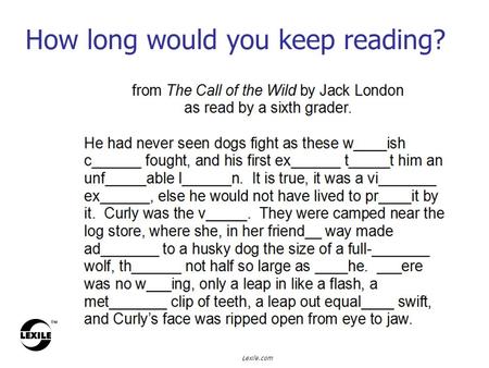 Lexile.com How long would you keep reading?. Lexile.com Relationship between Time Spent Reading and Reading Achievement Percentile Rank Minutes of Text.