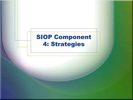 SIOP Component 4: Strategies