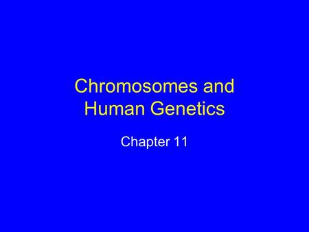 Chromosomes and Human Genetics