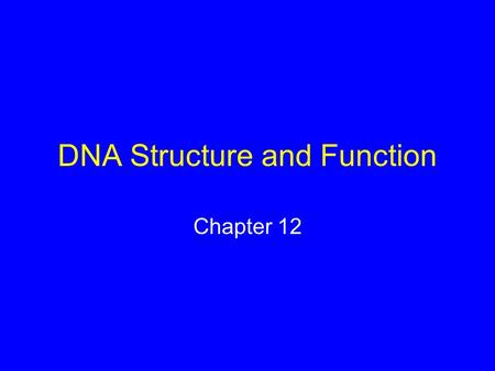 DNA Structure and Function