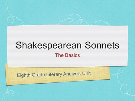 Shakespearean Sonnets