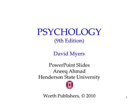 PSYCHOLOGY (9th Edition) David Myers