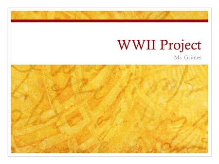 WWII Project Mr. Grimes. Your Task You are research one of the following battles from the Pacific Theatre of WWII. No battle will be assigned twice Battle.