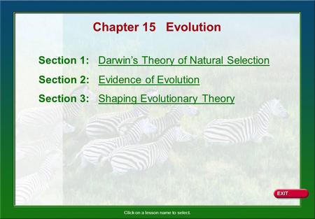 Chapter 15 Evolution Section 1: Darwin’s Theory of Natural Selection