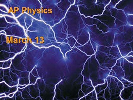 March 13 AP Physics. In: An object of charge +q feels an electric force F E when placed at a particular location in an electric field, E. Therefore, if.