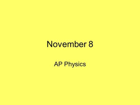 November 8 AP Physics.