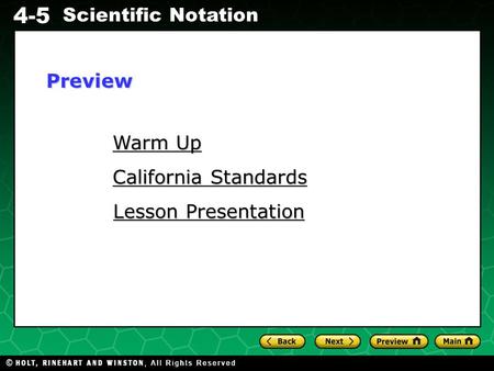 Preview Warm Up California Standards Lesson Presentation.