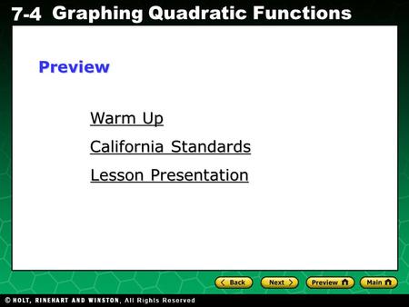 Preview Warm Up California Standards Lesson Presentation.