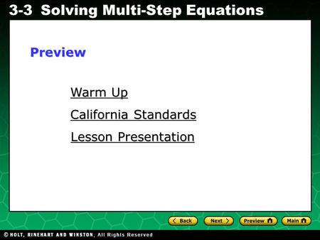 Preview Warm Up California Standards Lesson Presentation.