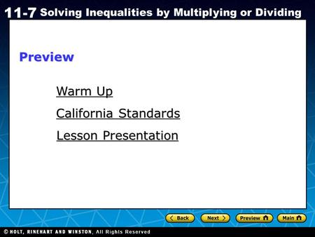 Preview Warm Up California Standards Lesson Presentation.