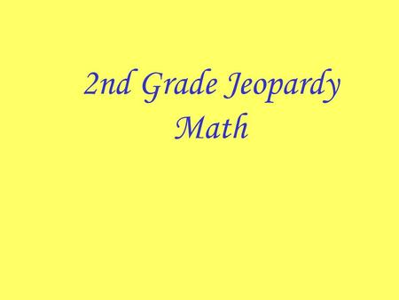 2nd Grade Jeopardy Math.