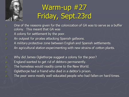 Warm-up #27 Friday, Sept.23rd