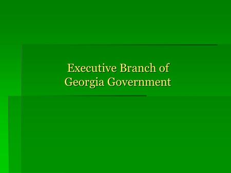 Executive Branch of Georgia Government