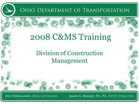 2008 C&MS Training Division of Construction Management.