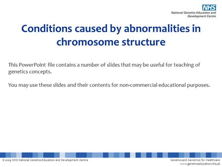 Conditions caused by abnormalities in chromosome structure