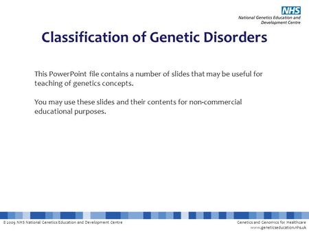 Classification of Genetic Disorders