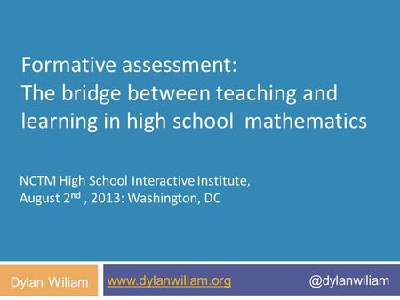 NCTM High School Interactive Institute,