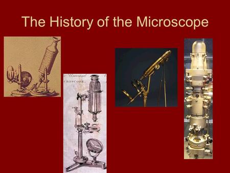 The History of the Microscope