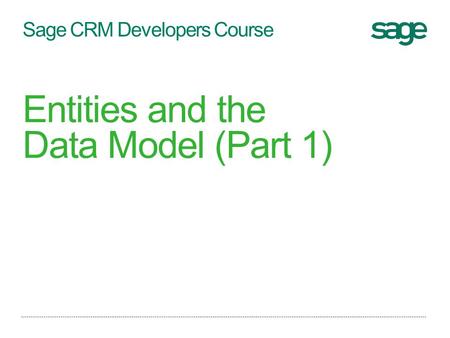 Sage CRM Developers Course