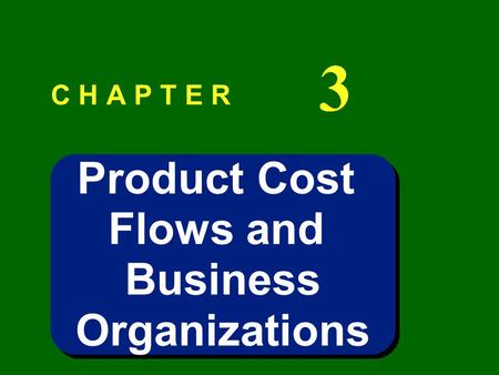 Product Cost Flows and Business Organizations Product Cost Flows and Business Organizations C H A P T E R 3.