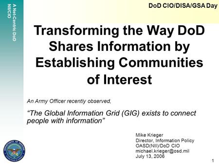 DoD CIO/DISA/GSA Day 4/19/2017