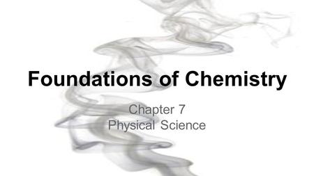 Foundations of Chemistry