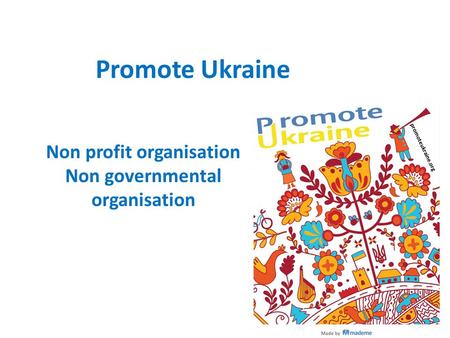 Promote Ukraine Non profit organisation Non governmental organisation.