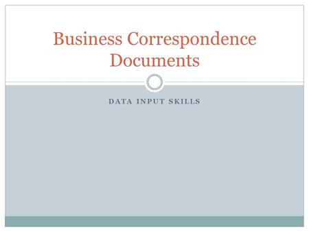 Business Correspondence Documents