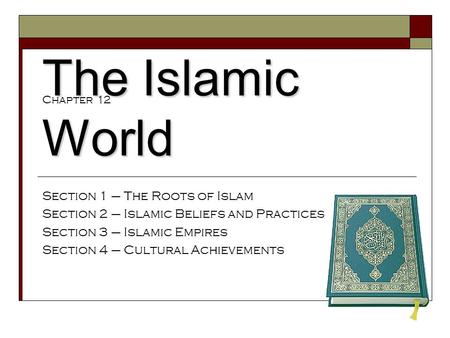 The Islamic World Section 1 – The Roots of Islam