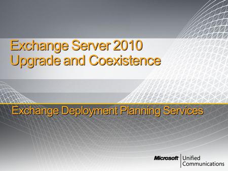 Exchange Deployment Planning Services