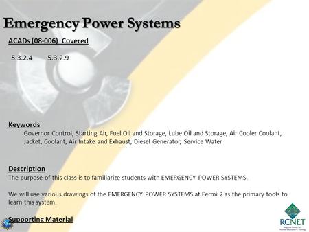 Emergency Power Systems