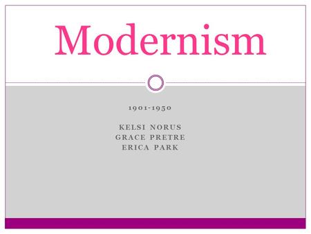 1901-1950 KELSI NORUS GRACE PRETRE ERICA PARK Modernism.