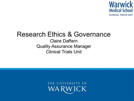 Research Ethics & Governance