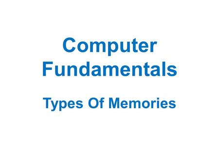 Computer Fundamentals