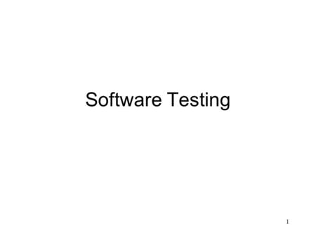 Software Testing.