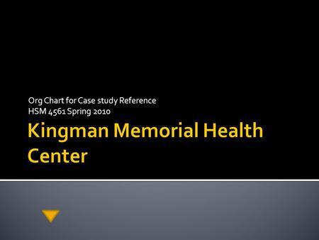 Org Chart for Case study Reference HSM 4561 Spring 2010.